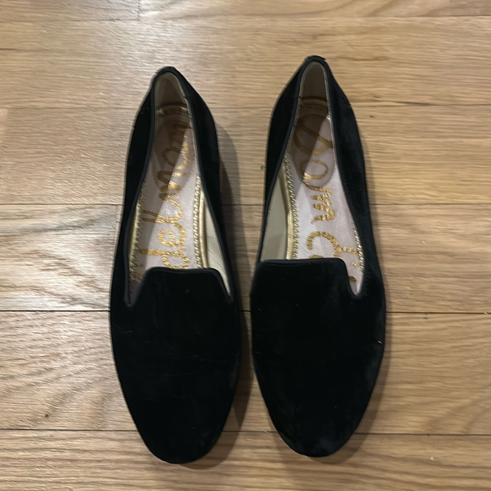 Sam Edelman black suede flat shoes